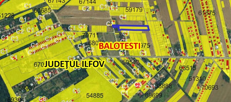 Balotesti, Ion Lahovari, oportunitate teren intravilan 2262 mp, gaz, curent