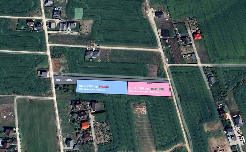 Balotesti, Ion Lahovari, oportunitate teren intravilan 2262 mp, gaz, curent